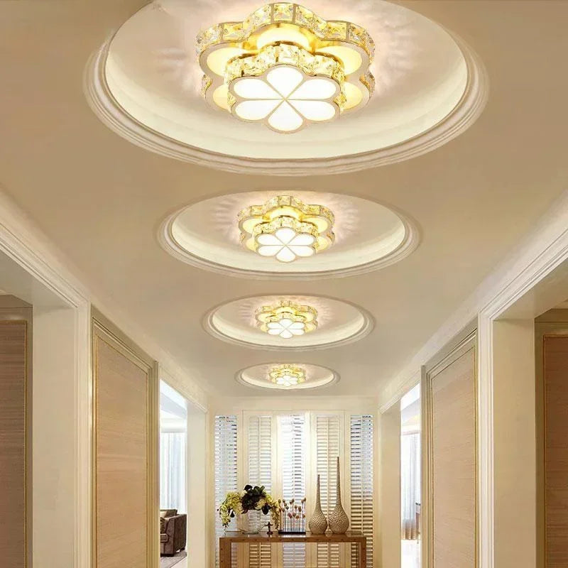 Luxury Postmodern LED Crystal Ceiling Lamp Bedroom Restaurant Corridor Entrance Balconie Lobbie Chandelier Home Decor Lighting