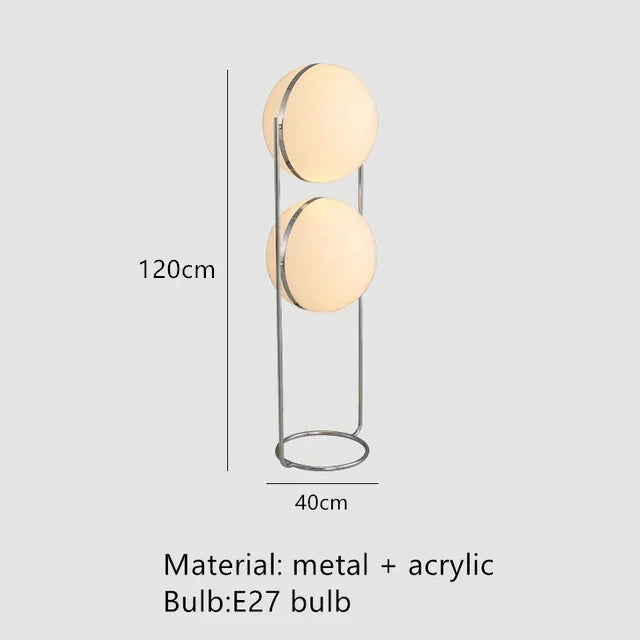 2026 Creative Floor Lamp Chrome Metal White Acrylic Ball Lights LED Modern Art Lighting Living Study Room Home Decor Desk Lamp