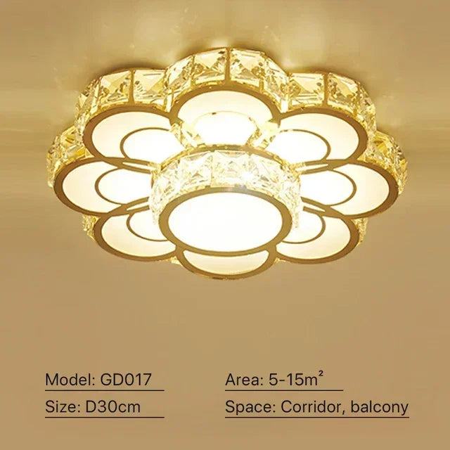 Luxury Postmodern LED Crystal Ceiling Lamp Bedroom Restaurant Corridor Entrance Balconie Lobbie Chandelier Home Decor Lighting