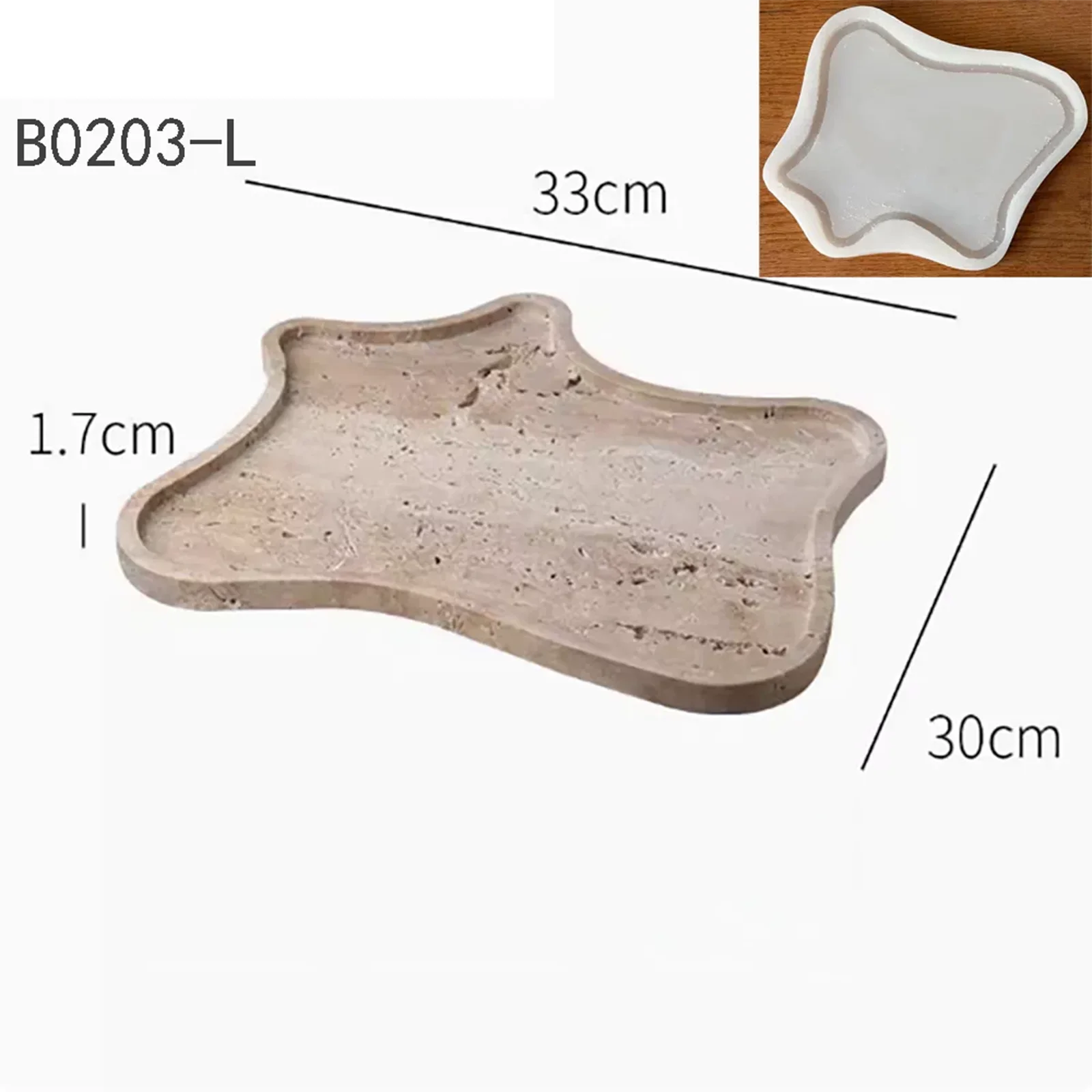 Large Scale Organic Shape Silicone Mold for Terrazzo Trays - DIY Cement Concrete Gypsum Craft for Luxury Home Decor, Fruit Bowl