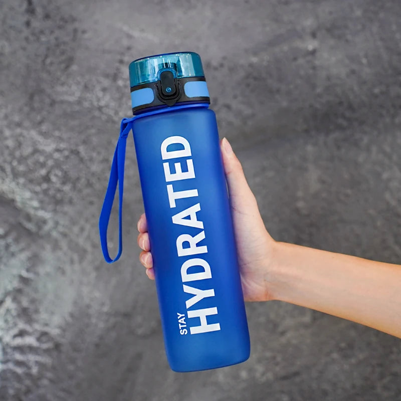 1pc 1000ml Large Capacity Transparent Plastic Water Bottle with Cap and Handle, Multiple Colors Available, Suitable for Outdoor
